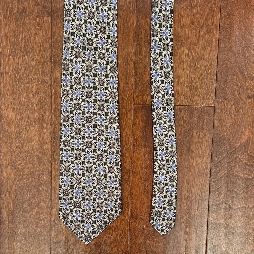 Hickey Freeman Multicolored Woven Floral Tie, 100% Silk
